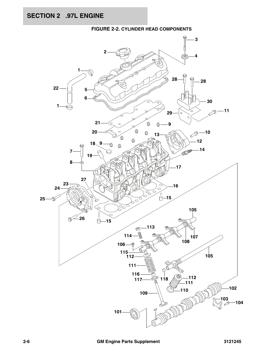 Figure 2-2. cylinder head components | JLG GM Engine Supplements User Manual | Page 14 / 100