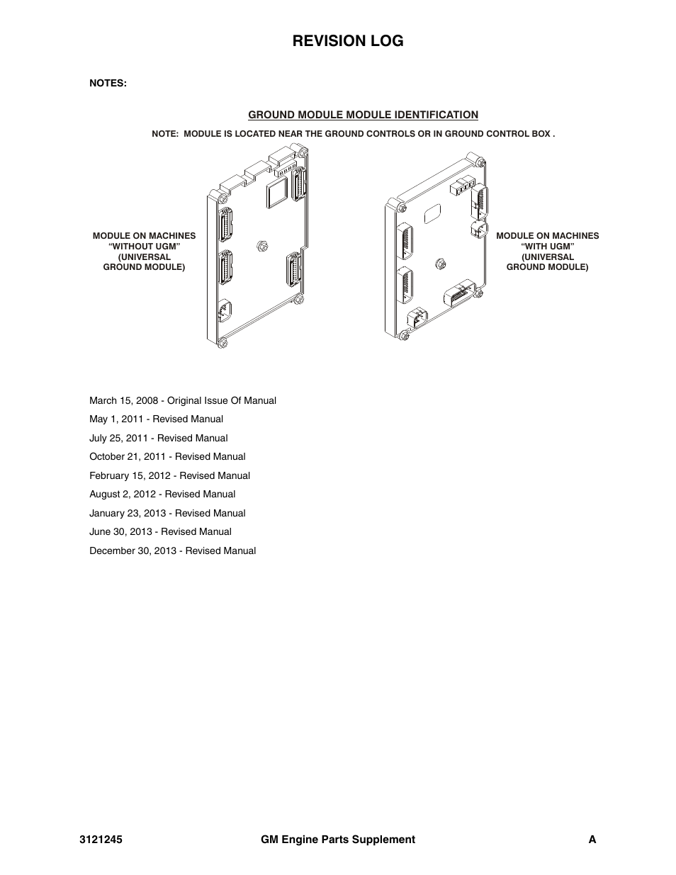 Revision log | JLG GM Engine Supplements User Manual | Page 3 / 100