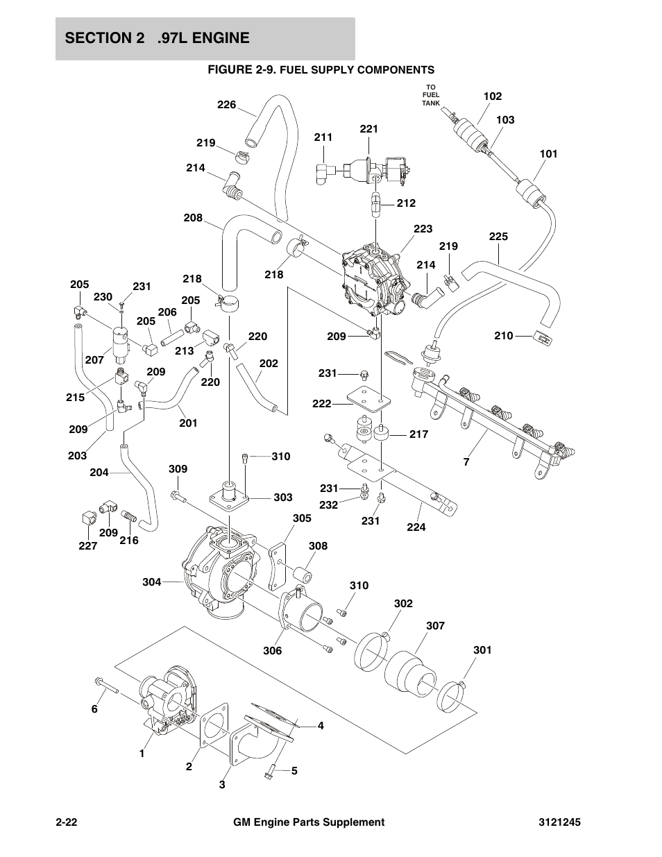 Figure 2-9. fuel supply components | JLG GM Engine Supplements User Manual | Page 30 / 100