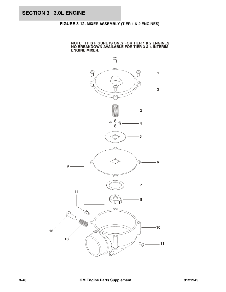 Figure 3-12. mixer assembly (tier 1 & 2 engines) | JLG GM Engine Supplements User Manual | Page 76 / 100