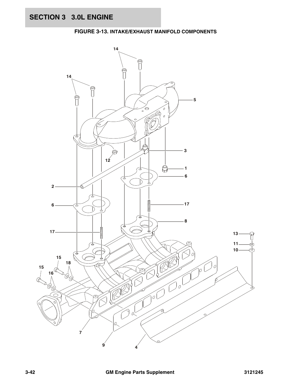 Figure 3-13. intake/exhaust manifold components | JLG GM Engine Supplements User Manual | Page 78 / 100
