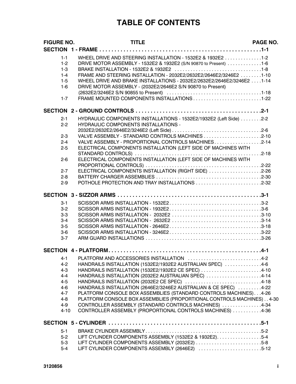 JLG 3246E2 Parts Manual User Manual | Page 5 / 222