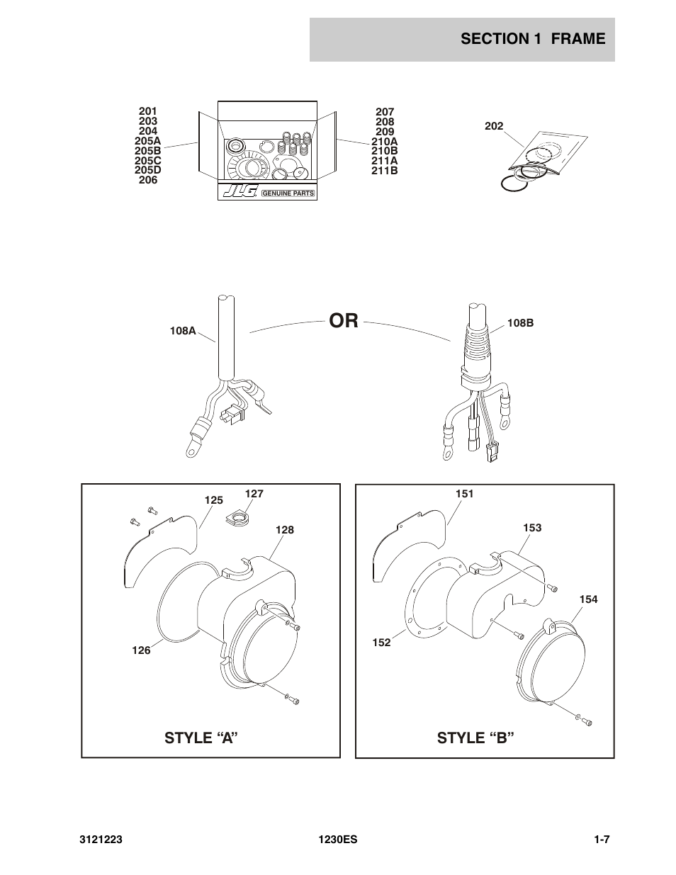 Style “a, Style “b | JLG 1230ES Parts Manual User Manual | Page 13 / 116