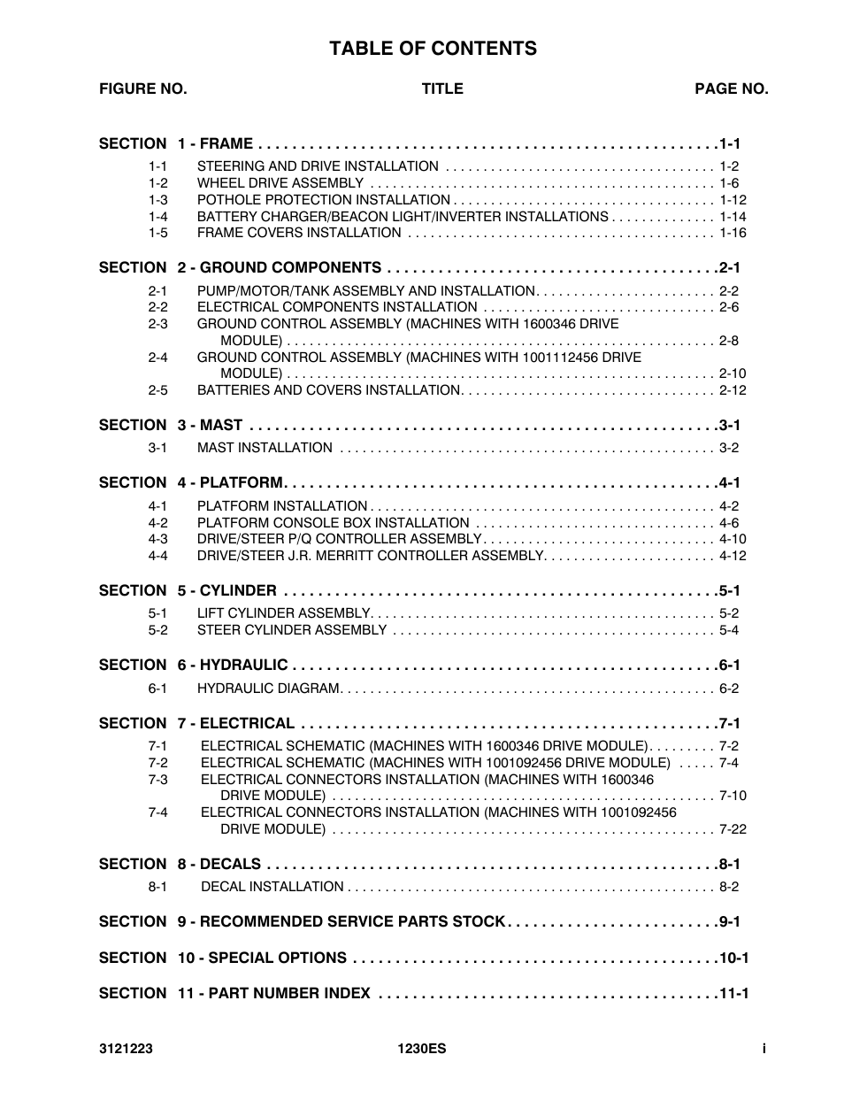 JLG 1230ES Parts Manual User Manual | Page 5 / 116