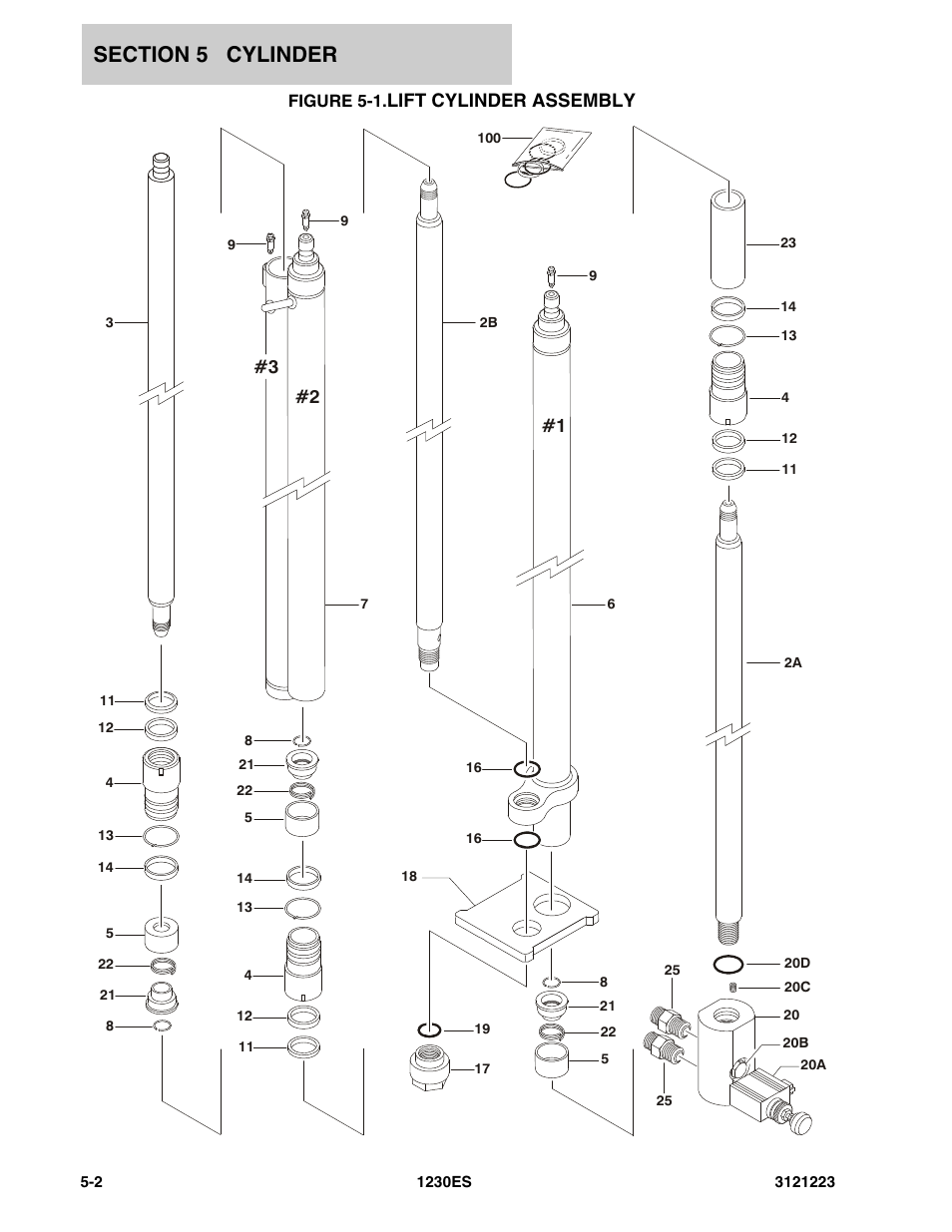 Figure 5-1. lift cylinder assembly, Lift cylinder assembly | JLG 1230ES Parts Manual User Manual | Page 60 / 116