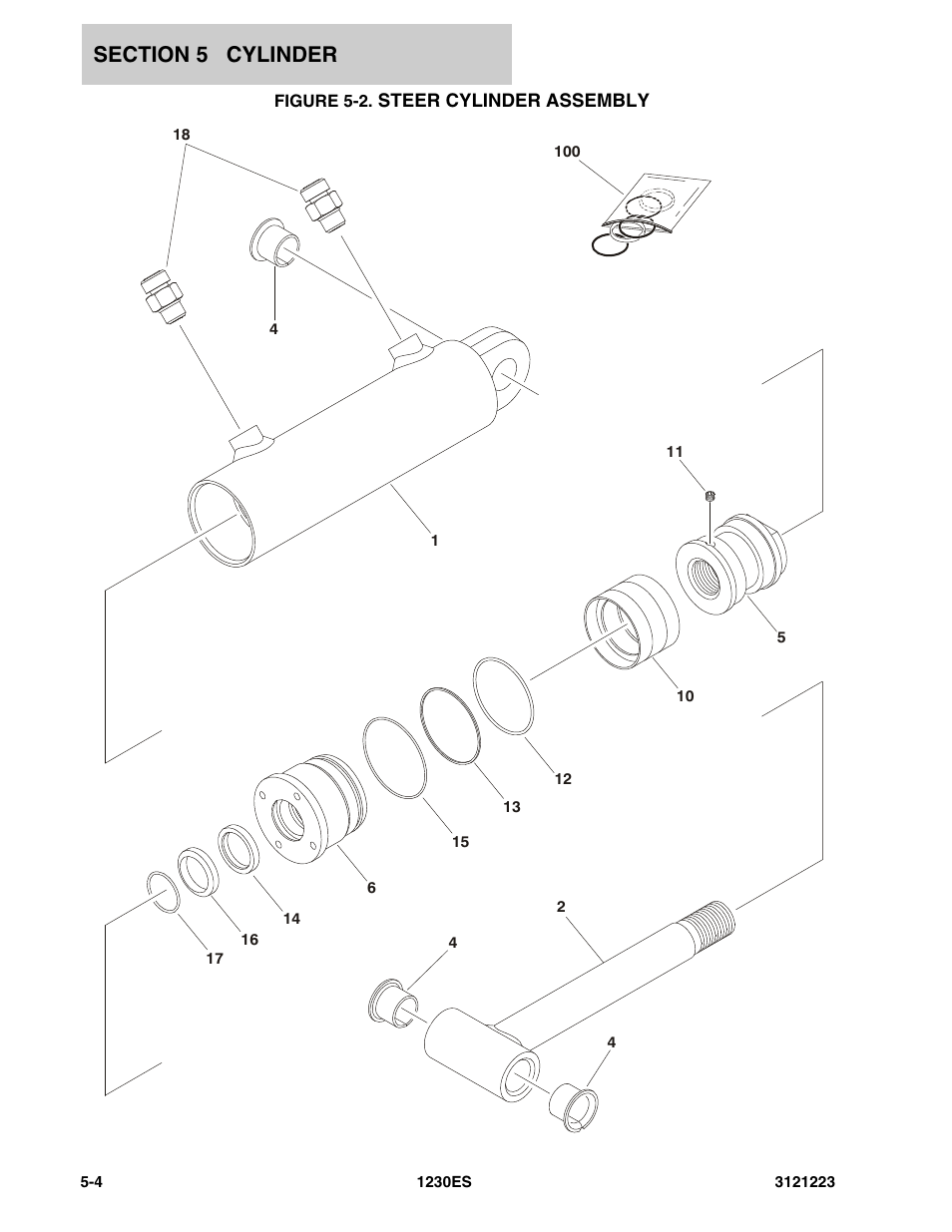 Figure 5-2. steer cylinder assembly | JLG 1230ES Parts Manual User Manual | Page 62 / 116