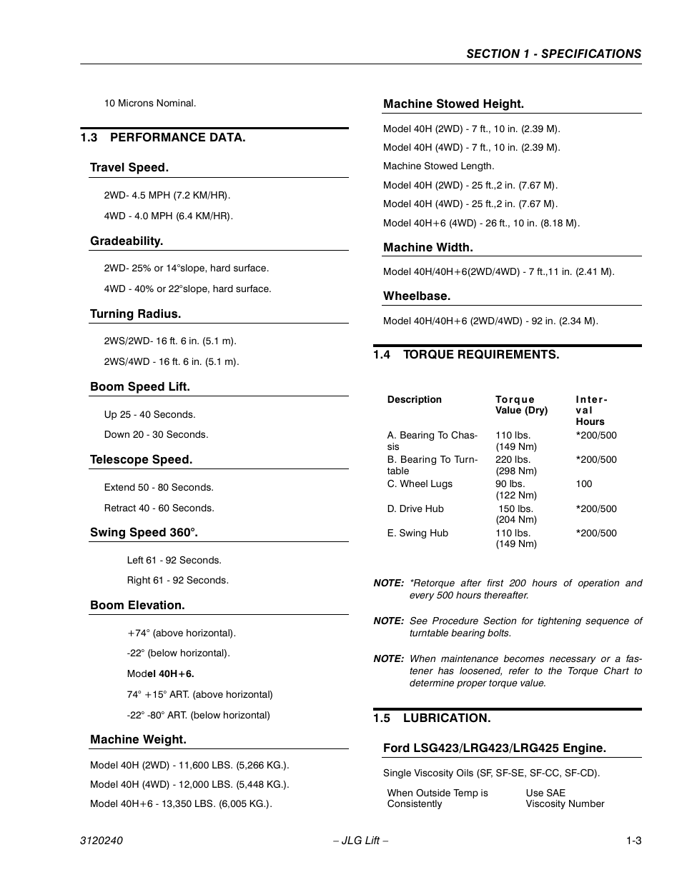 JLG 40H Service Manual User Manual | Page 11 / 152