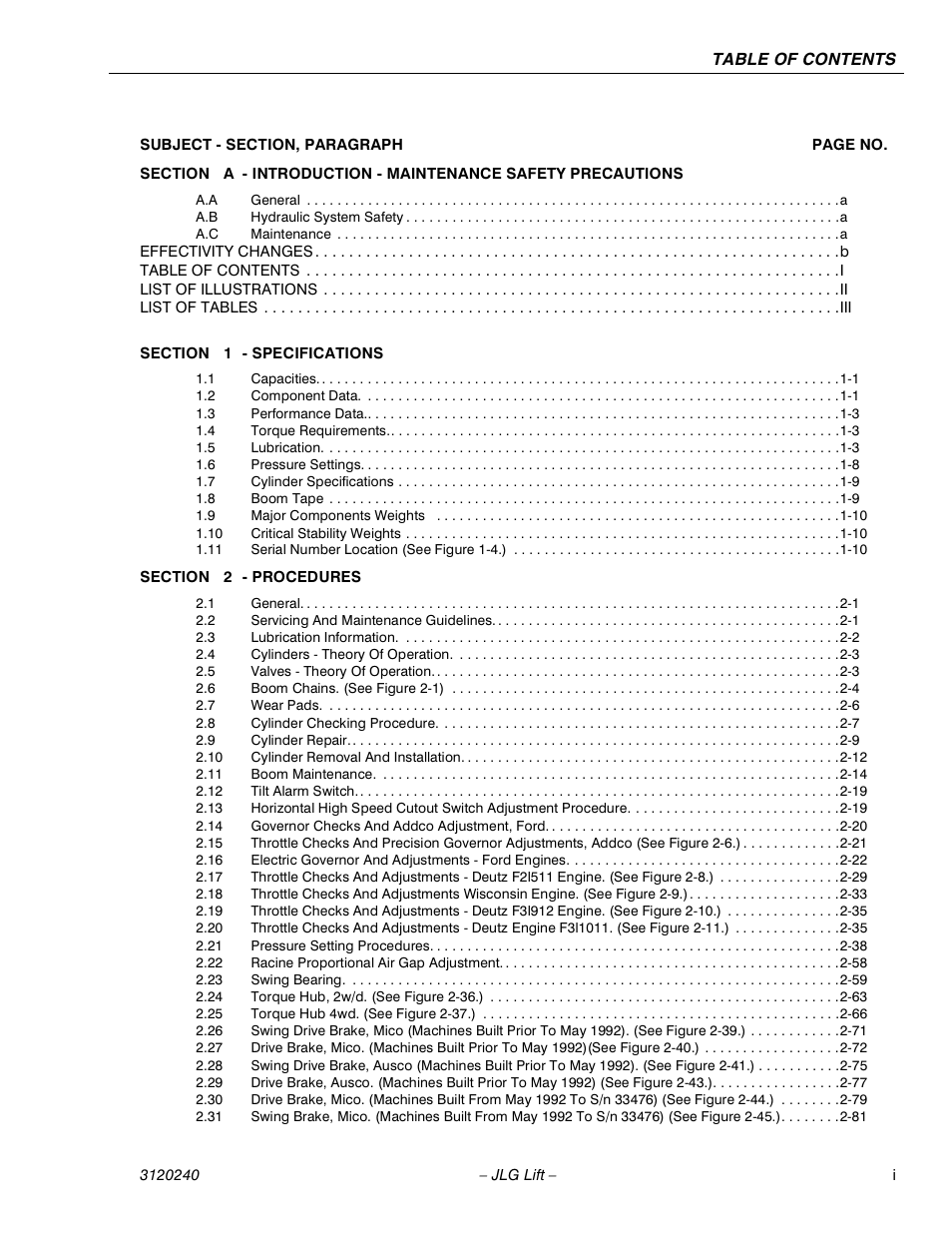 JLG 40H Service Manual User Manual | Page 5 / 152