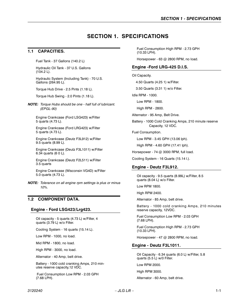 JLG 40H Service Manual User Manual | Page 9 / 152