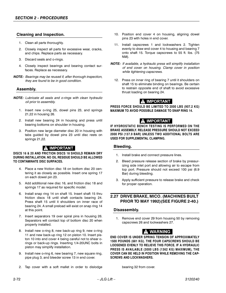 JLG 40H Service Manual User Manual | Page 92 / 152
