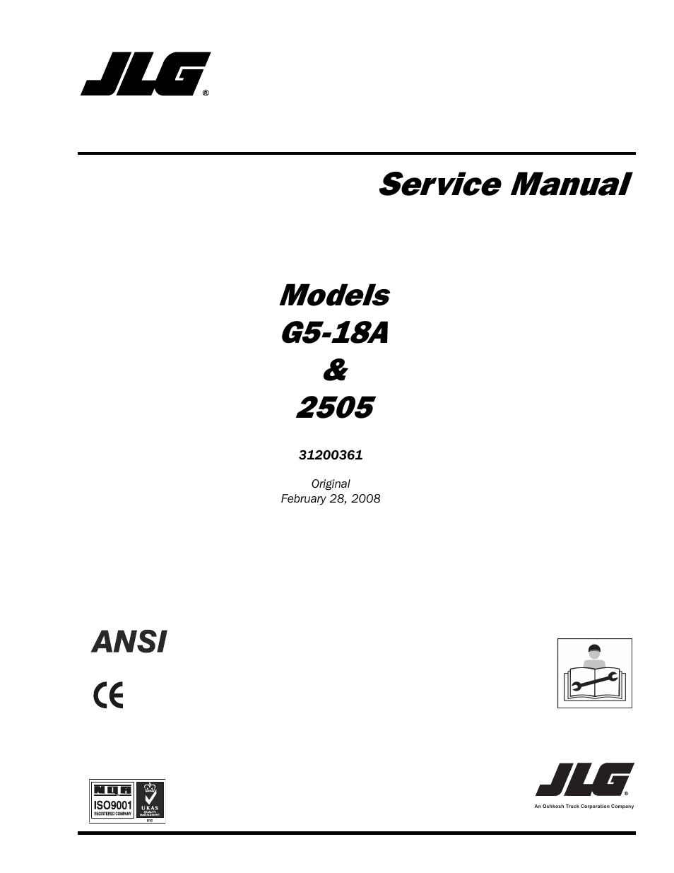 JLG G5-18A Service Manual User Manual | 128 pages