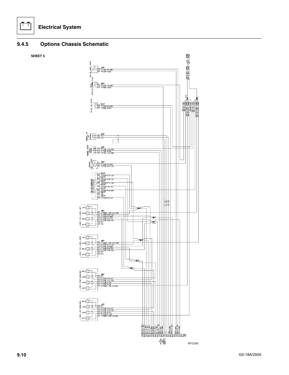 5 options chassis schematic, Options chassis schematic | JLG G5-18A Service Manual User Manual | Page 110 / 128