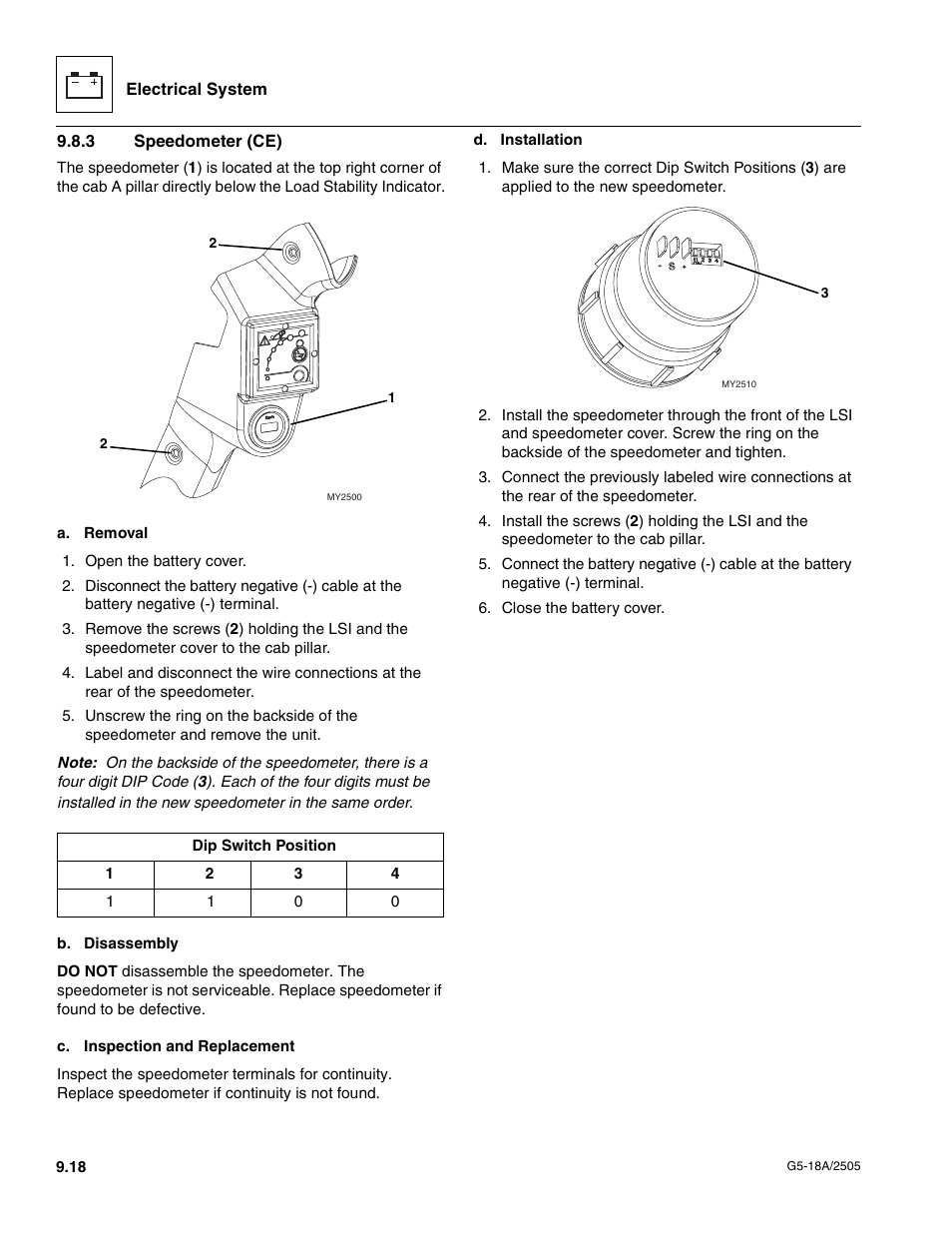 3 speedometer (ce) | JLG G5-18A Service Manual User Manual | Page 118 / 128