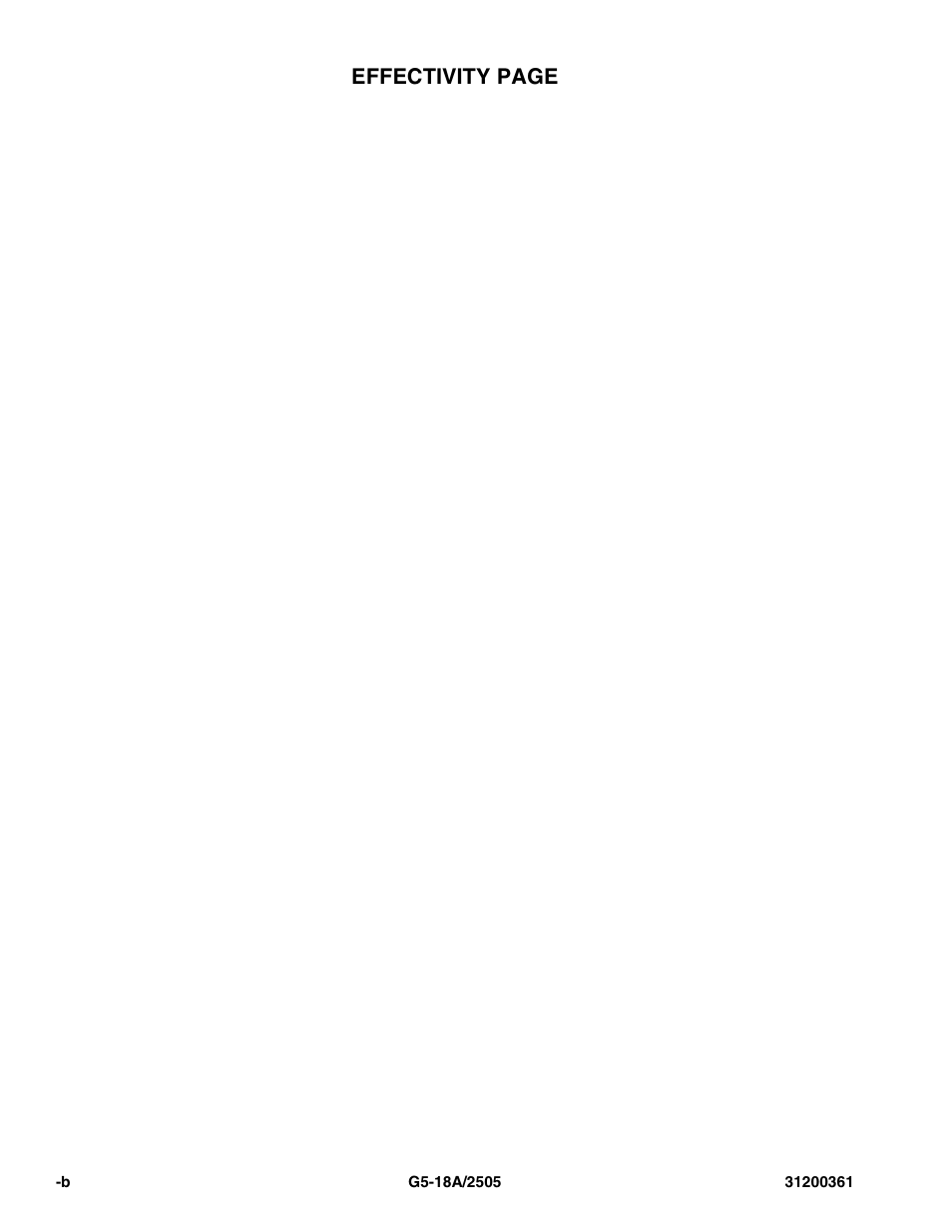 Effectivity page | JLG G5-18A Service Manual User Manual | Page 4 / 128