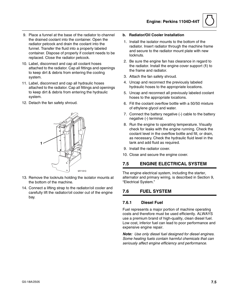 5 engine electrical system, 6 fuel system, 1 diesel fuel | Engine electrical system, Fuel system, Diesel fuel | JLG G5-18A Service Manual User Manual | Page 69 / 128