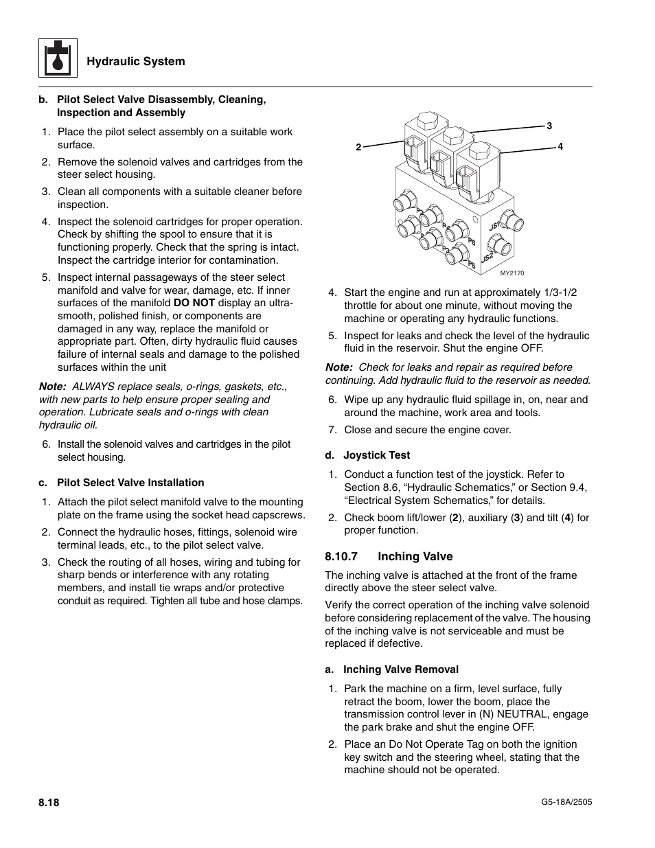 7 inching valve, Inching valve | JLG G5-18A Service Manual User Manual | Page 92 / 128