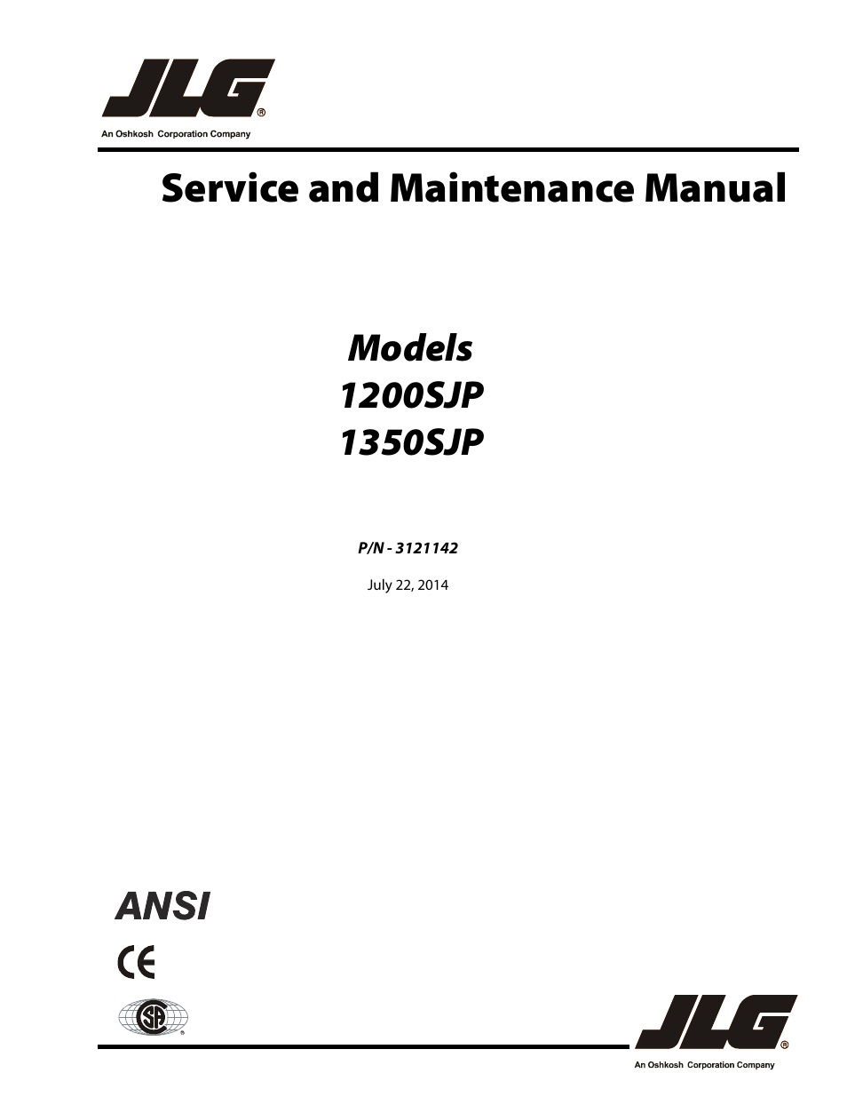 JLG 1350SJP Service Manual User Manual | 554 pages