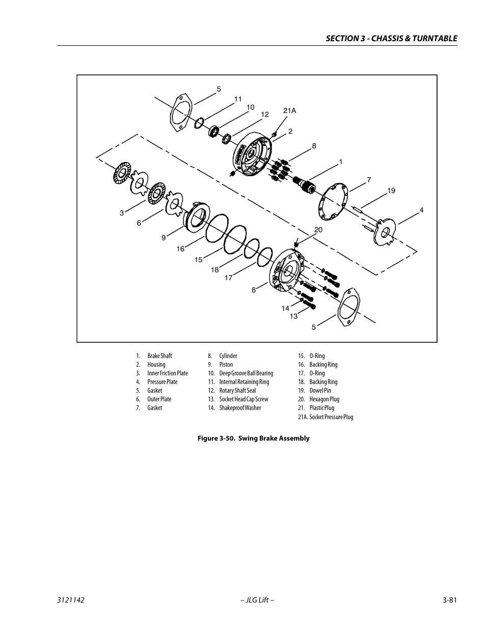 Swing brake assembly -81 | JLG 1350SJP Service Manual User Manual | Page 127 / 554