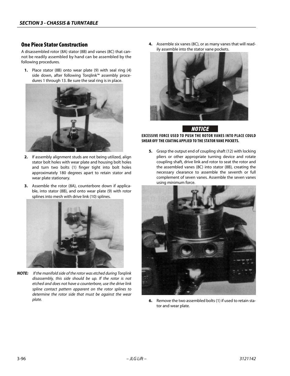 One piece stator construction, One piece stator construction -96 | JLG 1350SJP Service Manual User Manual | Page 142 / 554