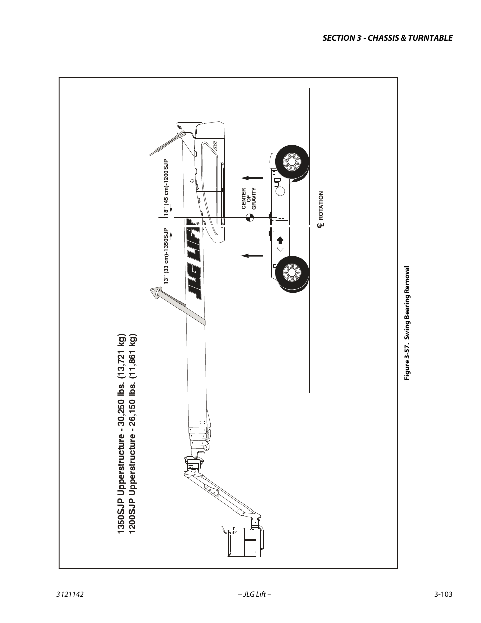 Swing bearing removal -103 | JLG 1350SJP Service Manual User Manual | Page 149 / 554