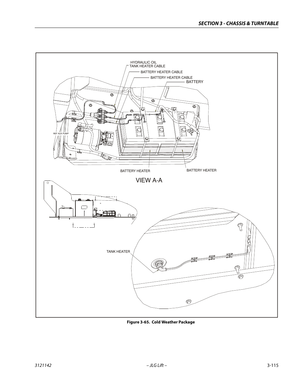 Cold weather package -115, View a-a, View b-b | JLG 1350SJP Service Manual User Manual | Page 161 / 554