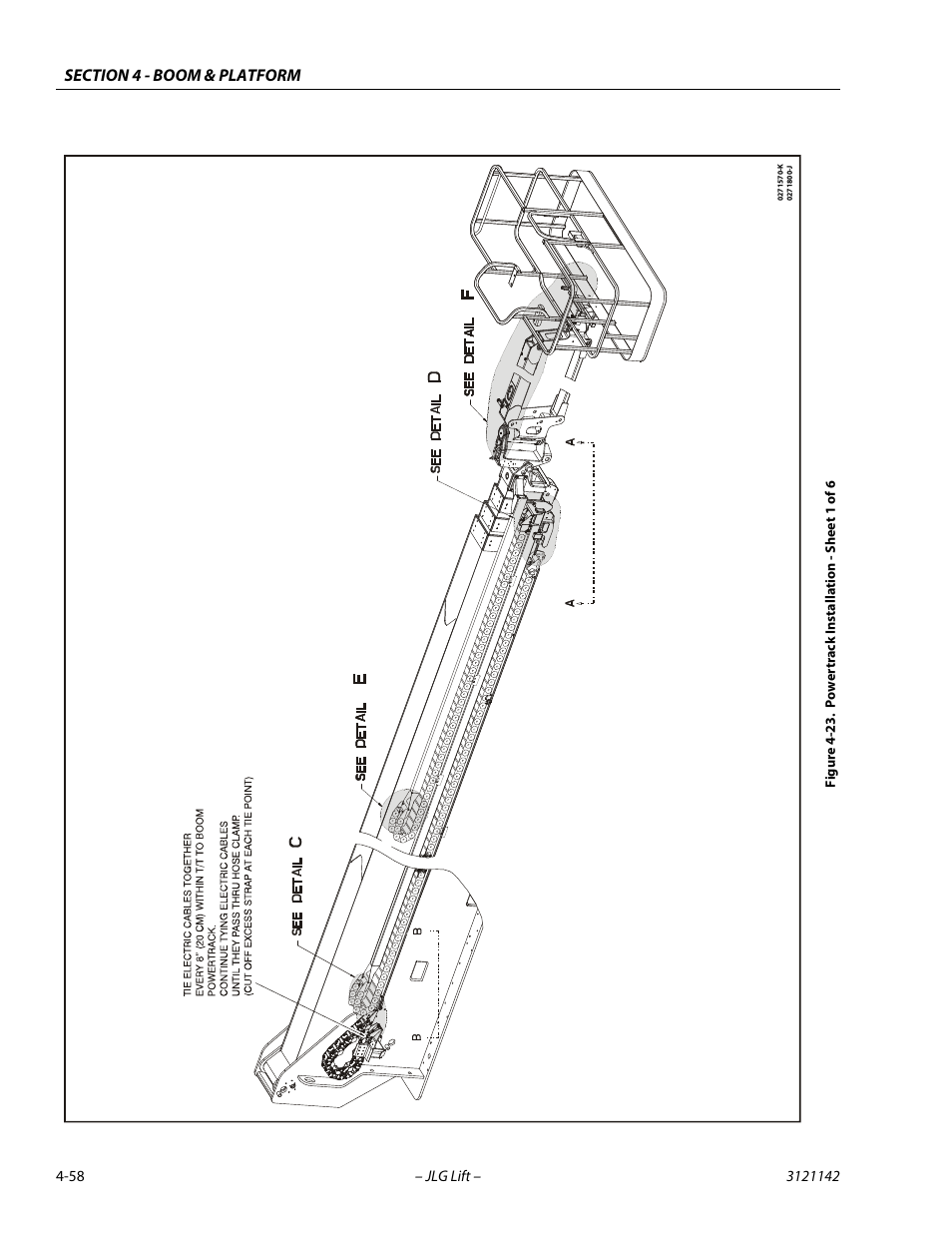 Powertrack installation - sheet 1 of 6 -58 | JLG 1350SJP Service Manual User Manual | Page 292 / 554