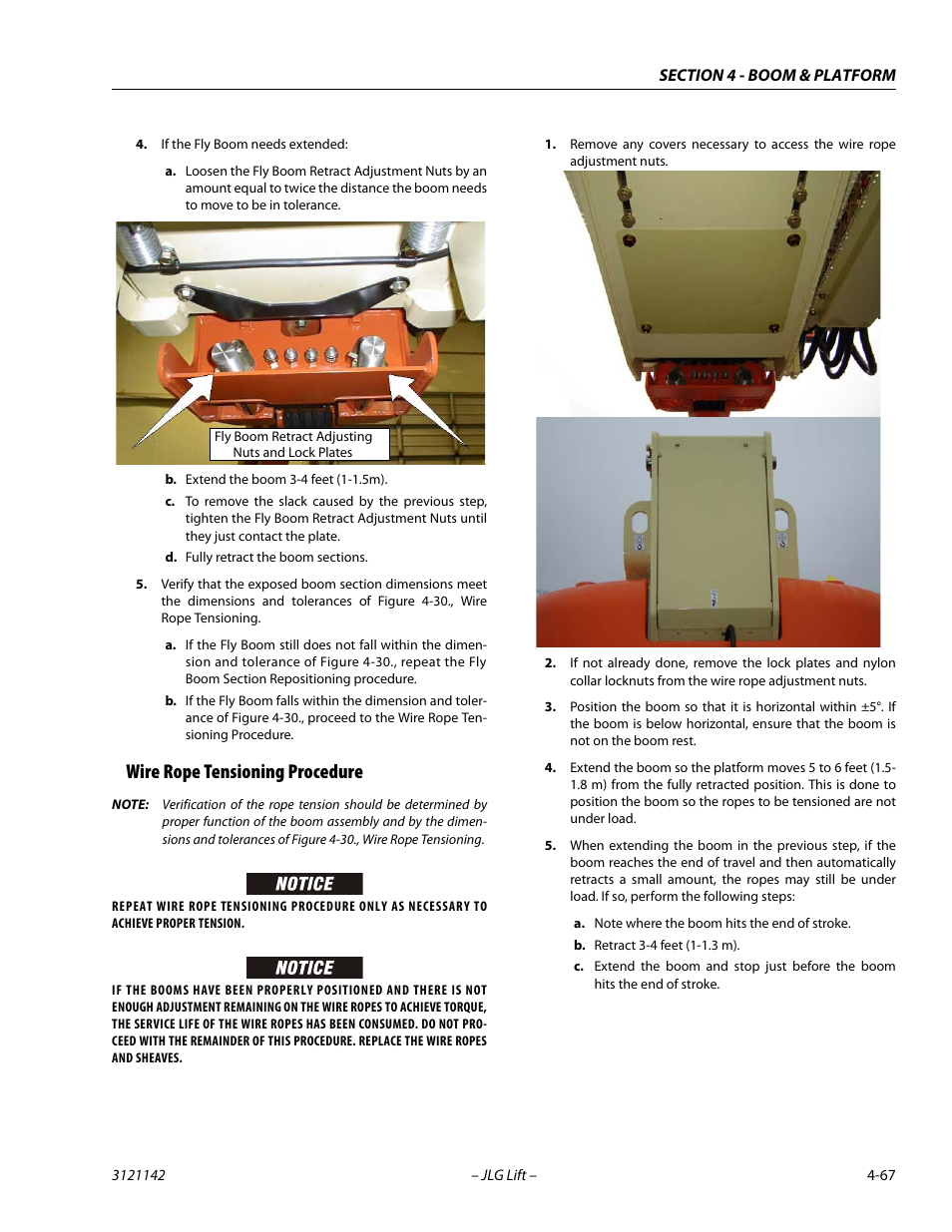 Wire rope tensioning procedure, Wire rope tensioning procedure -67 | JLG 1350SJP Service Manual User Manual | Page 301 / 554