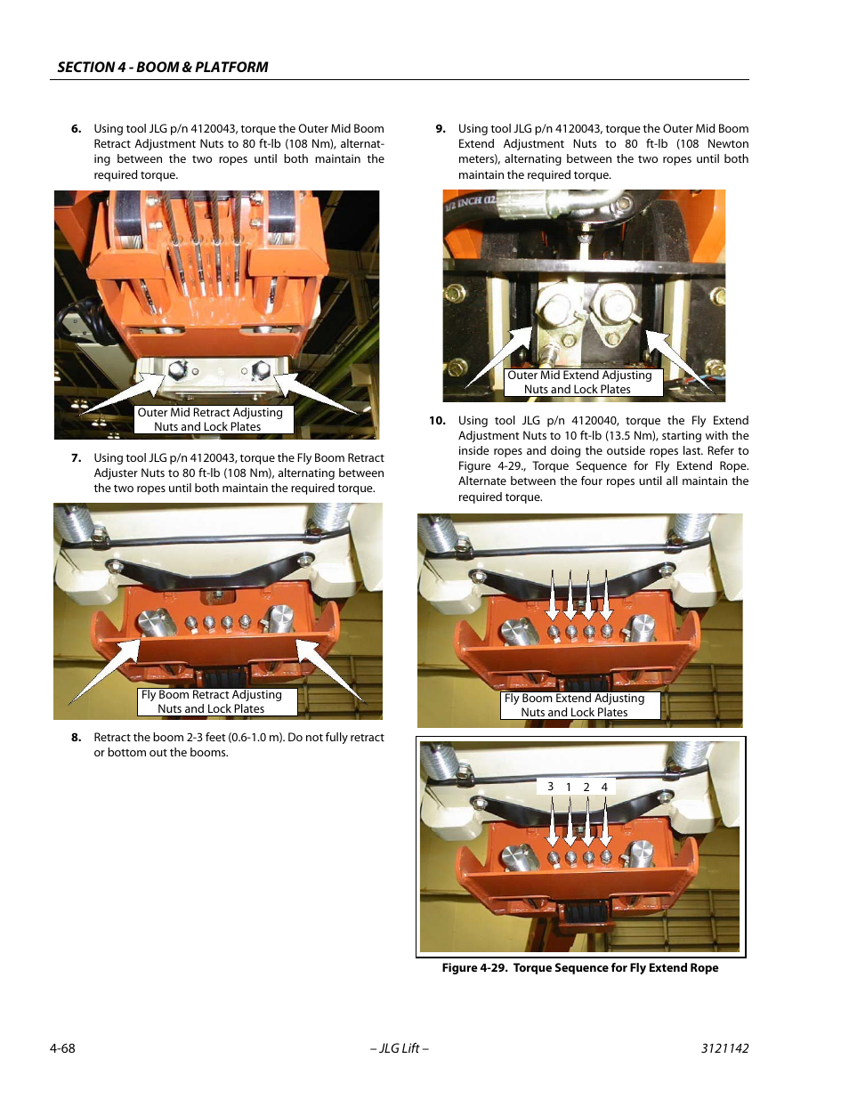 Torque sequence for fly extend rope -68 | JLG 1350SJP Service Manual User Manual | Page 302 / 554