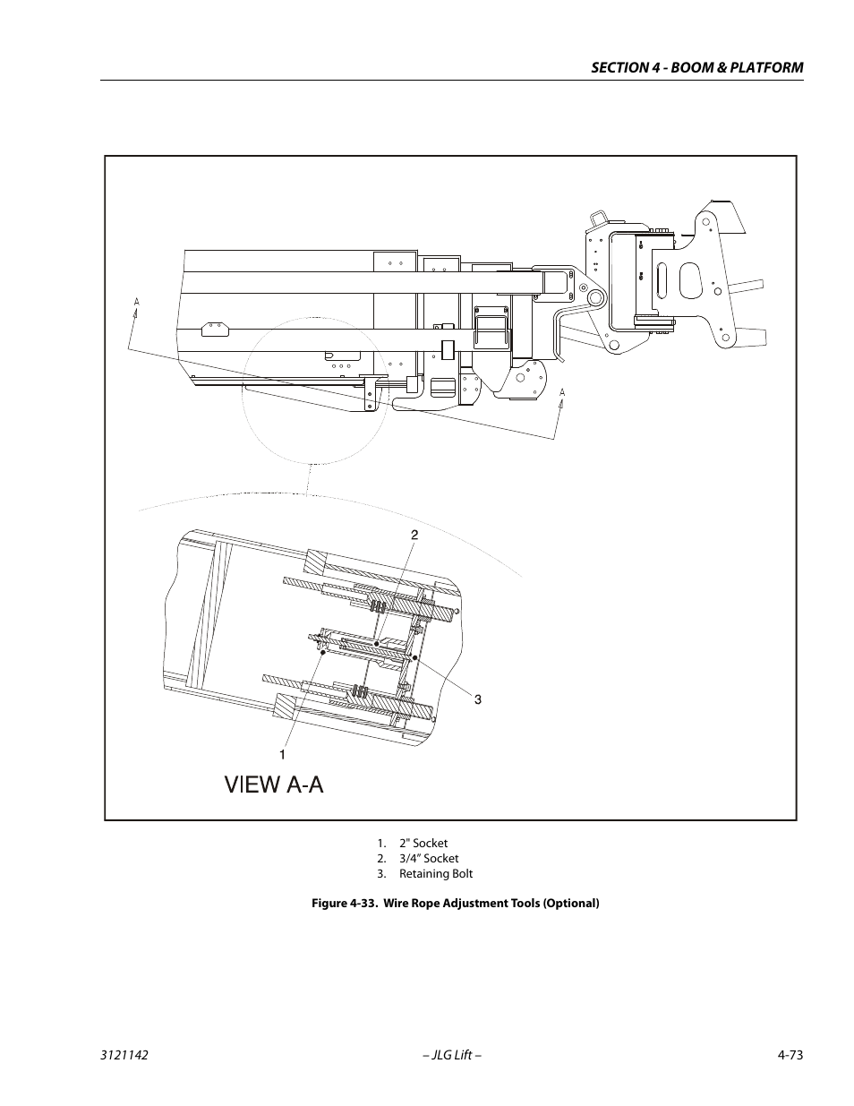 Wire rope adjustment tools (optional) -73 | JLG 1350SJP Service Manual User Manual | Page 307 / 554