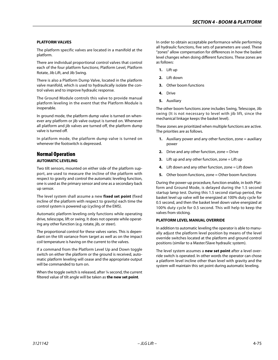 Normal operation, Normal operation -75 | JLG 1350SJP Service Manual User Manual | Page 309 / 554