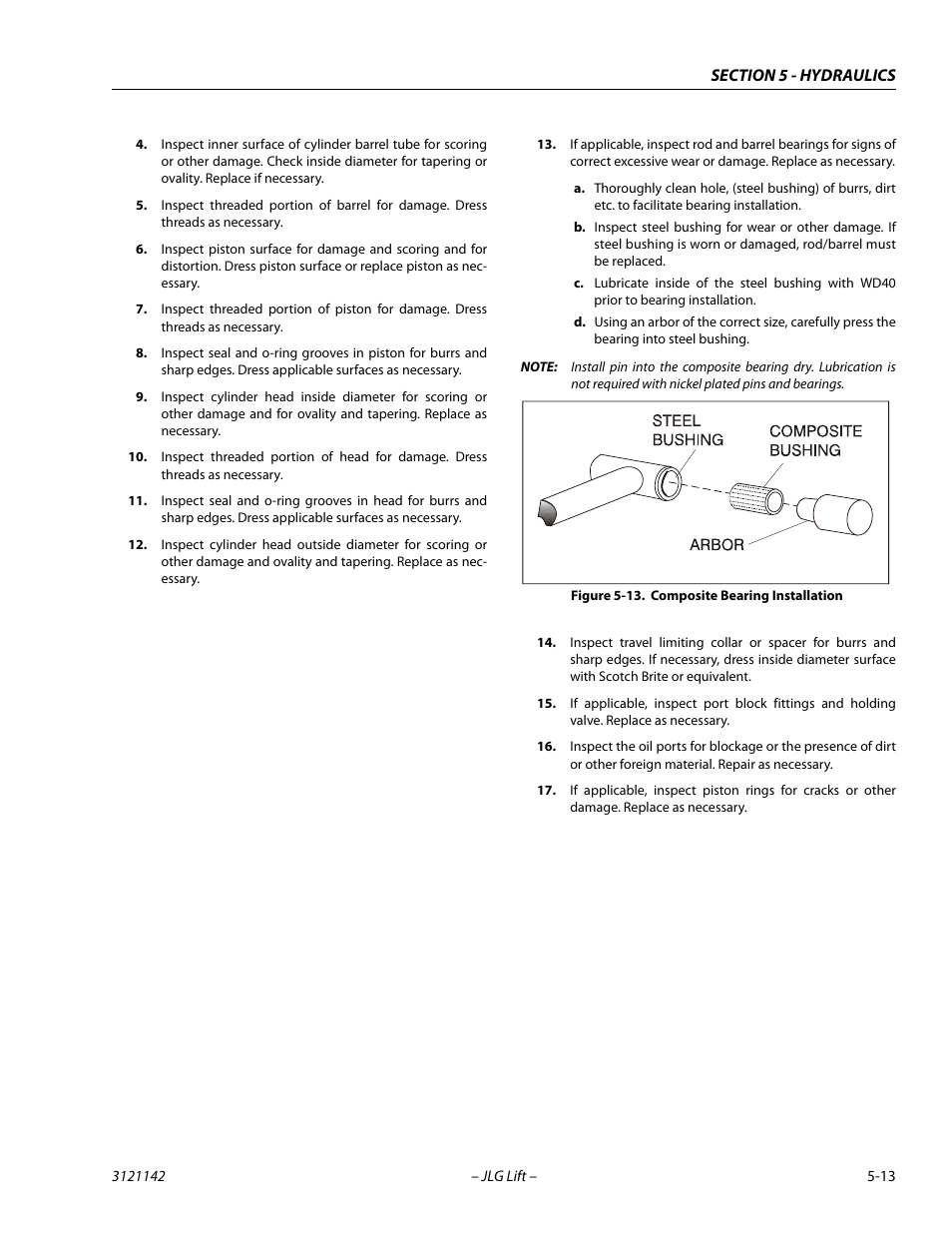 Composite bearing installation -13 | JLG 1350SJP Service Manual User Manual | Page 337 / 554