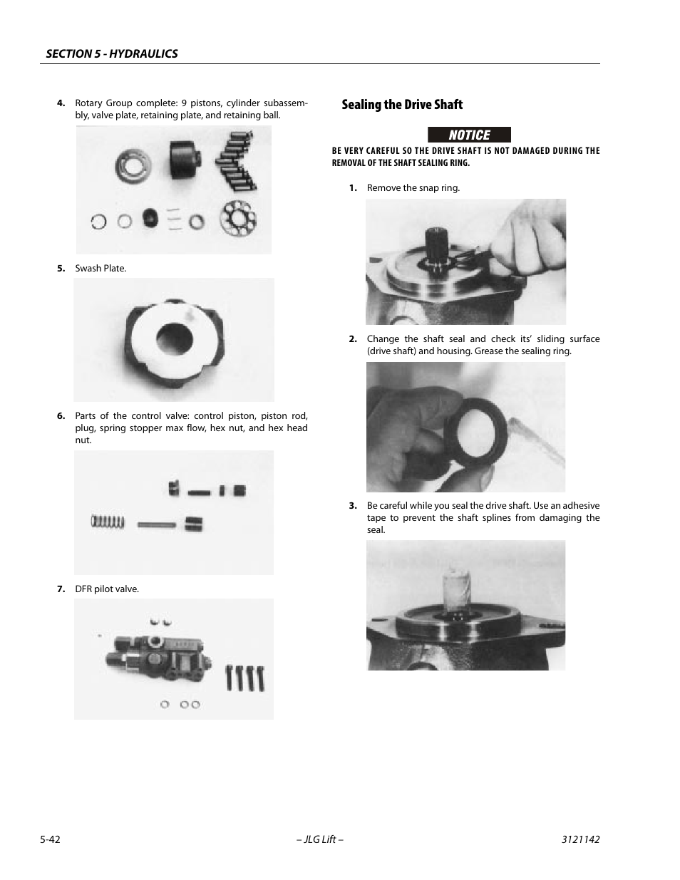 Sealing the drive shaft, Sealing the drive shaft -42 | JLG 1350SJP Service Manual User Manual | Page 366 / 554