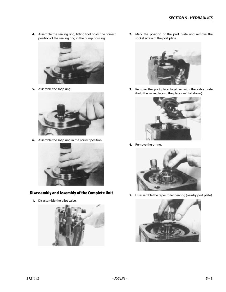 Disassembly and assembly of the complete unit, Disassembly and assembly of the complete unit -43 | JLG 1350SJP Service Manual User Manual | Page 367 / 554