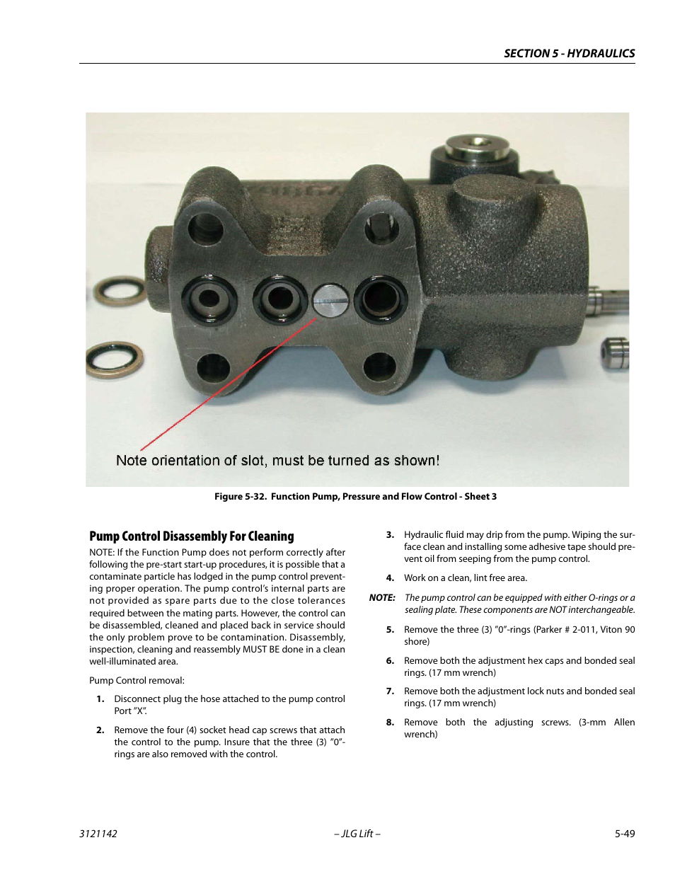 Pump control disassembly for cleaning, Pump control disassembly for cleaning -49 | JLG 1350SJP Service Manual User Manual | Page 373 / 554