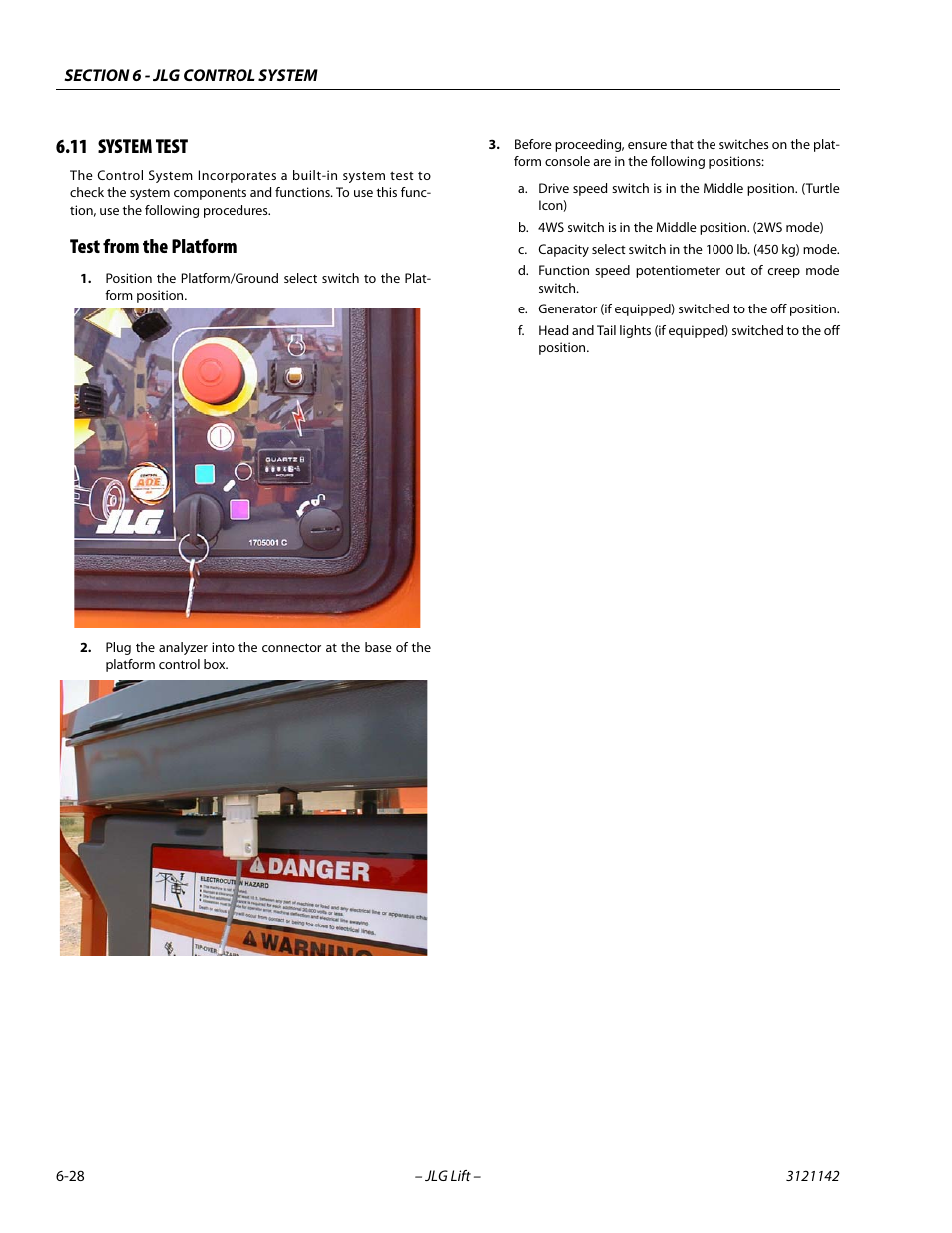 11 system test, Test from the platform, System test -28 | Test from the platform -28 | JLG 1350SJP Service Manual User Manual | Page 404 / 554