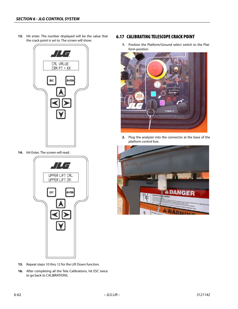 17 calibrating telescope crack point, Calibrating telescope crack point -62 | JLG 1350SJP Service Manual User Manual | Page 438 / 554