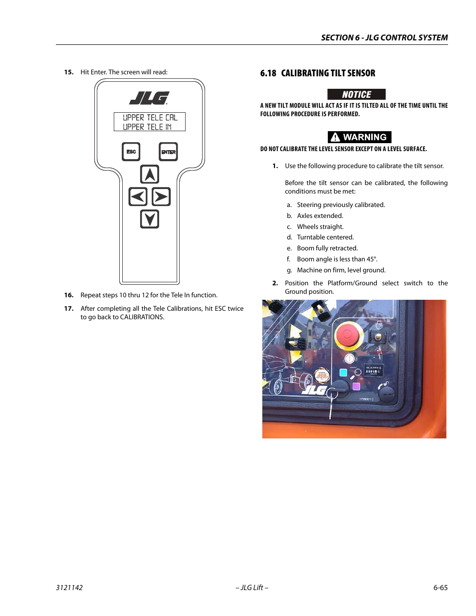 18 calibrating tilt sensor, Calibrating tilt sensor -65 | JLG 1350SJP Service Manual User Manual | Page 441 / 554