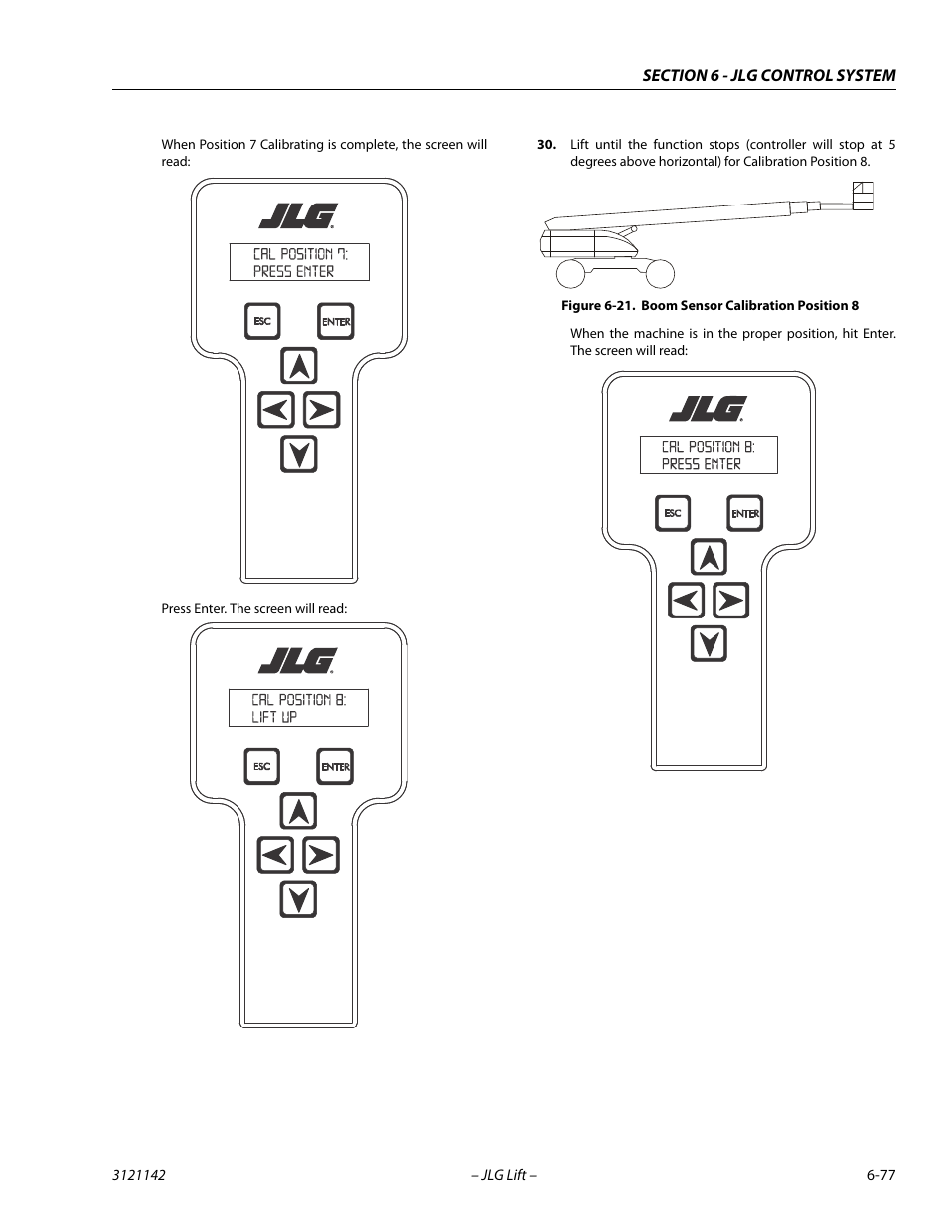 Boom sensor calibration position 8 -77 | JLG 1350SJP Service Manual User Manual | Page 453 / 554