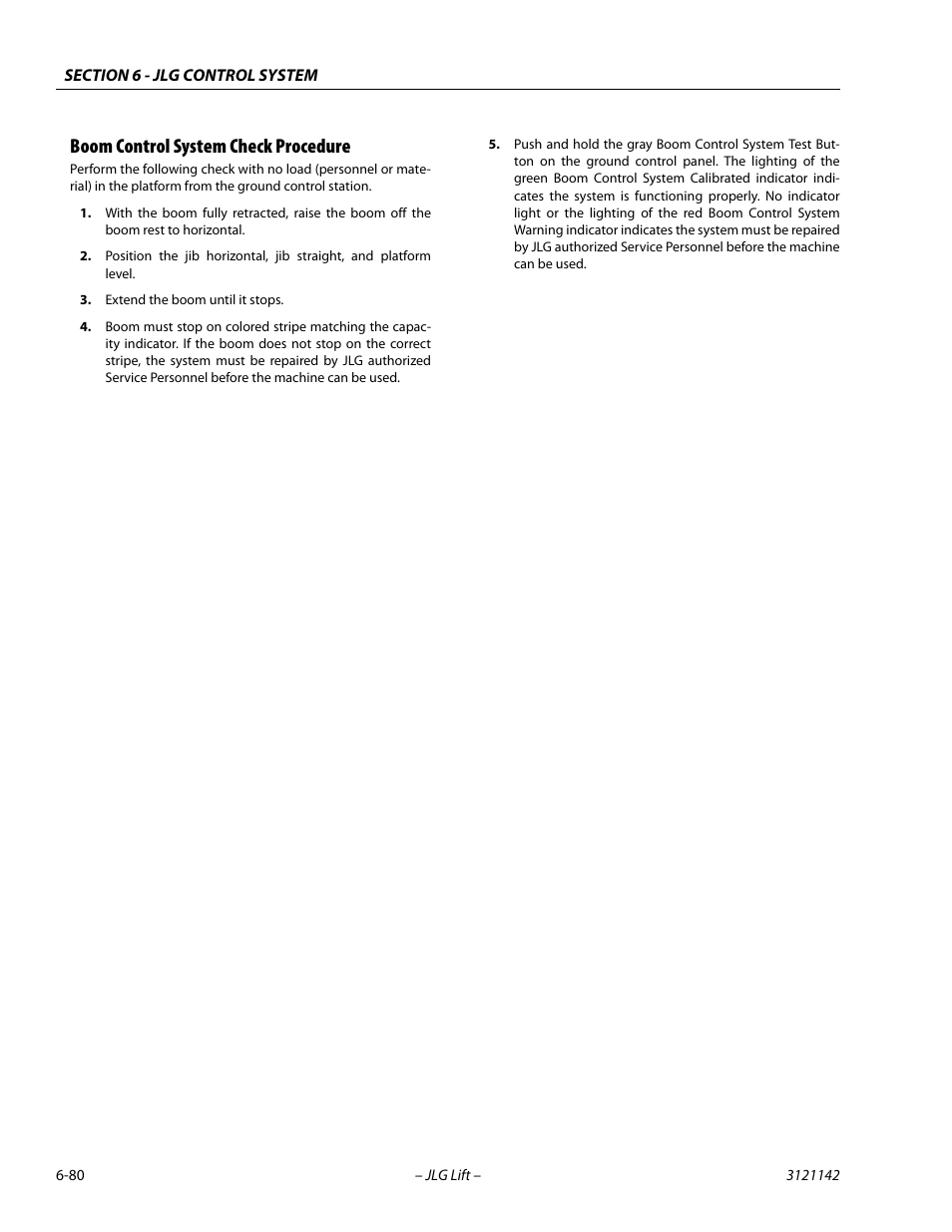 Boom control system check procedure, Boom control system check procedure -80 | JLG 1350SJP Service Manual User Manual | Page 456 / 554