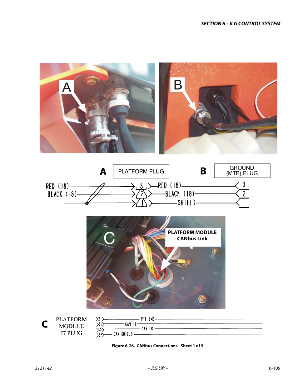 Canbus connections - sheet 1 of 5 -109, Igure 6-26, Ab c | JLG 1350SJP Service Manual User Manual | Page 485 / 554