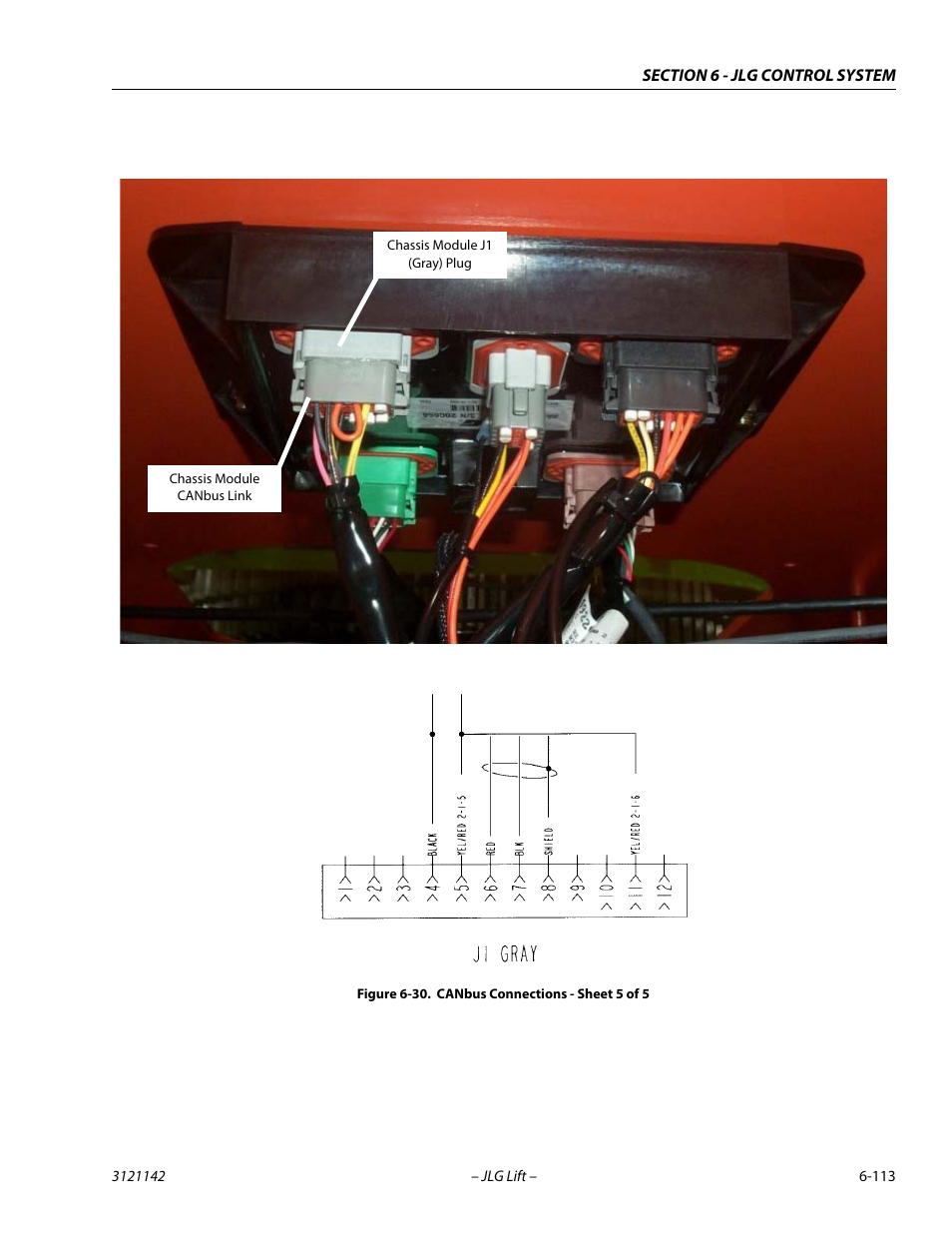 Canbus connections - sheet 5 of 5 -113, And figure 6-30 | JLG 1350SJP Service Manual User Manual | Page 489 / 554