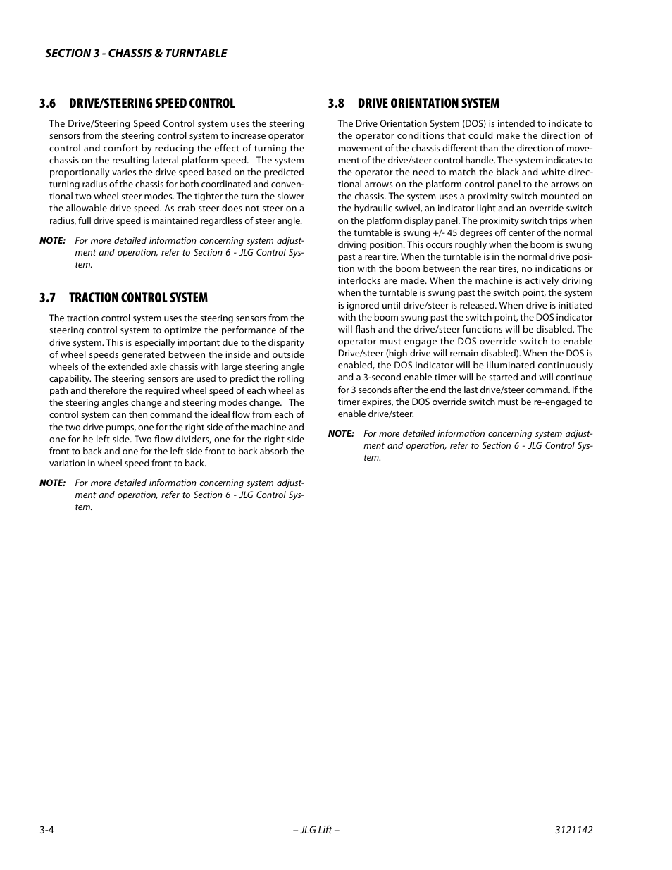 6 drive/steering speed control, 7 traction control system, 8 drive orientation system | Drive/steering speed control -4, Traction control system -4, Drive orientation system -4 | JLG 1350SJP Service Manual User Manual | Page 50 / 554