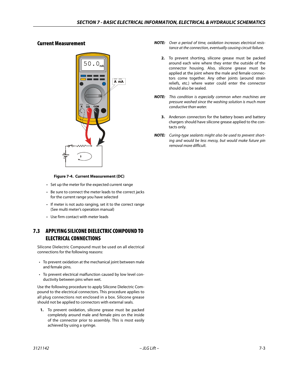 Current measurement, Current measurement -3, Current measurement (dc) -3 | JLG 1350SJP Service Manual User Manual | Page 511 / 554
