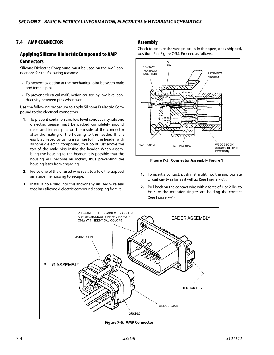 4 amp connector, Assembly, Amp connector -4 | Connector assembly figure 1 -4 | JLG 1350SJP Service Manual User Manual | Page 512 / 554