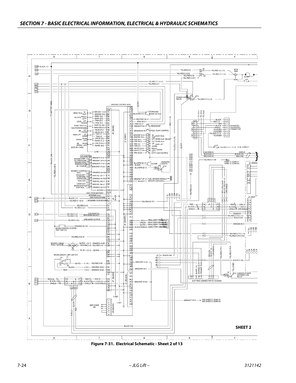 Electrical schematic - sheet 2 of 13 -24 | JLG 1350SJP Service Manual User Manual | Page 532 / 554