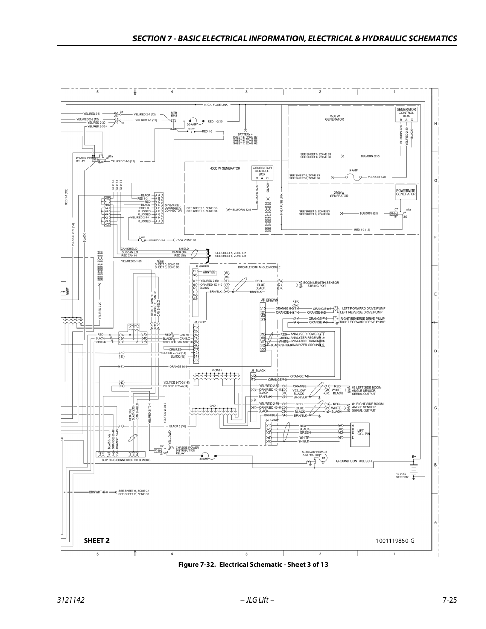 Electrical schematic - sheet 3 of 13 -25 | JLG 1350SJP Service Manual User Manual | Page 533 / 554