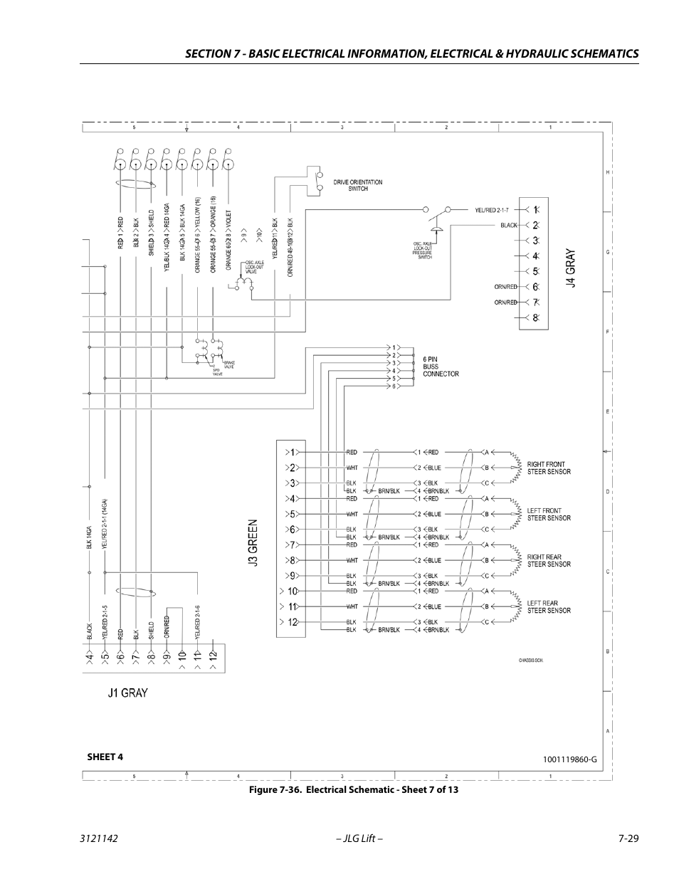 Electrical schematic - sheet 7 of 13 -29 | JLG 1350SJP Service Manual User Manual | Page 537 / 554