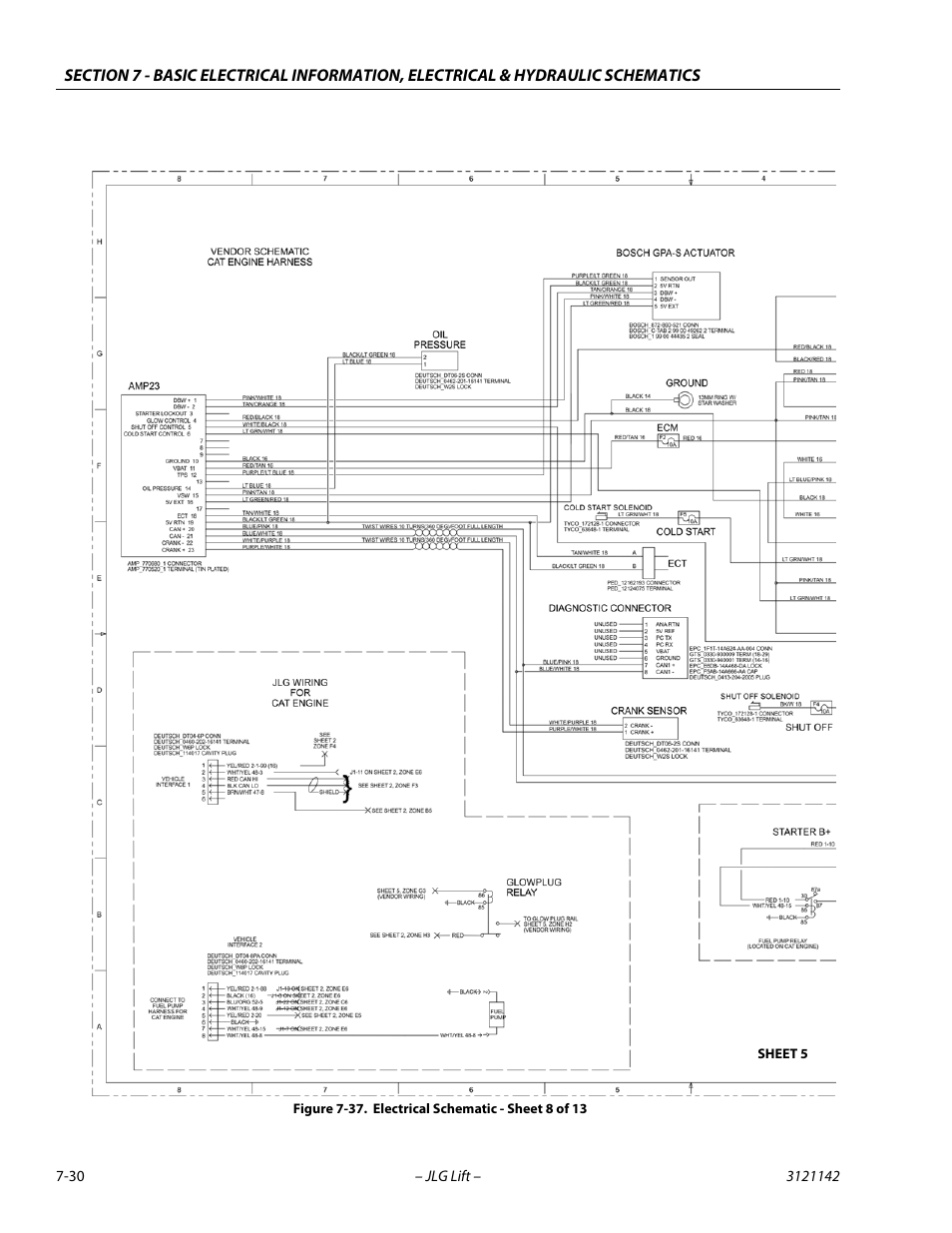 Electrical schematic - sheet 8 of 13 -30 | JLG 1350SJP Service Manual User Manual | Page 538 / 554