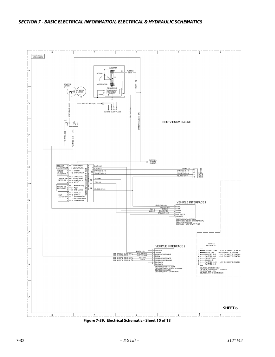 Electrical schematic - sheet 10 of 13 -32 | JLG 1350SJP Service Manual User Manual | Page 540 / 554