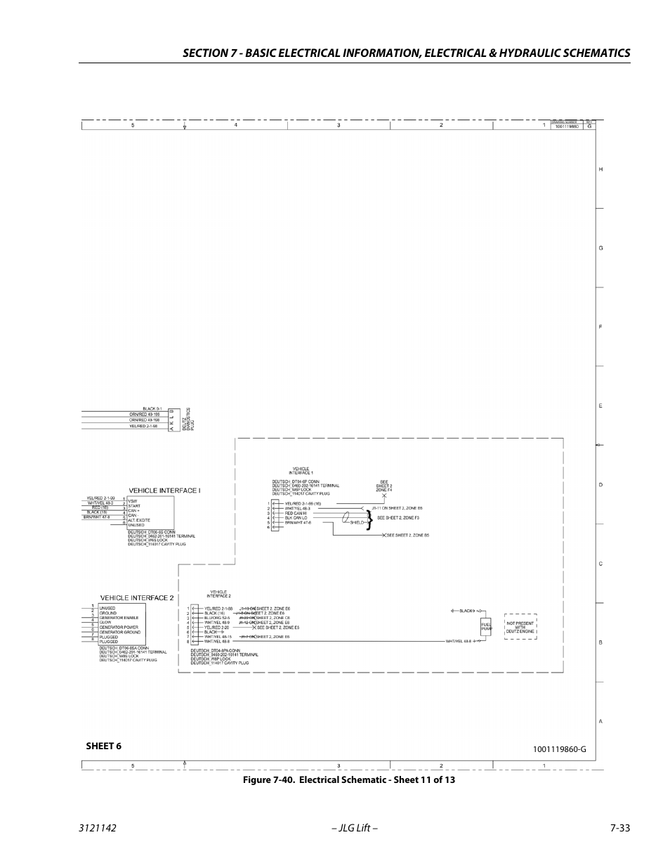 Electrical schematic - sheet 11 of 13 -33 | JLG 1350SJP Service Manual User Manual | Page 541 / 554